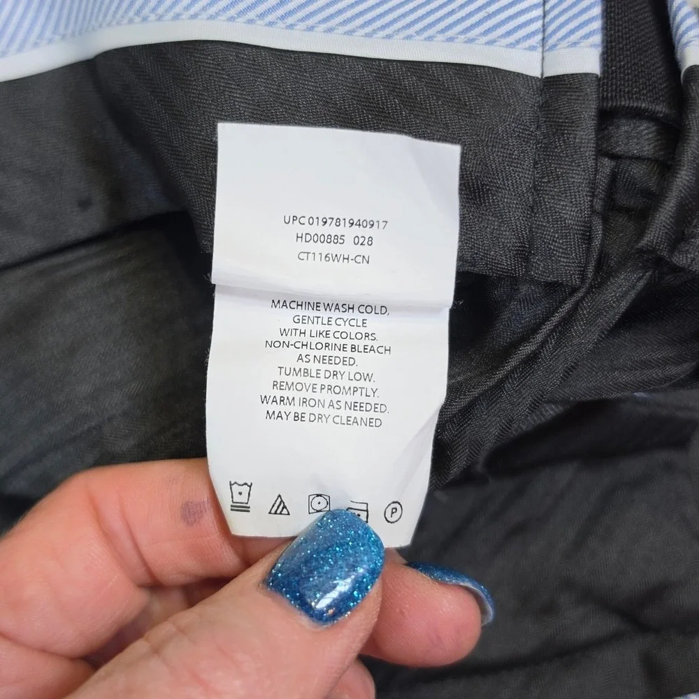 J.M. Haggar Mens Classic Fit Dress Pants Charcoal Gray 38x29 HD00885 Flat Front